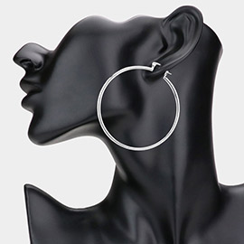 2.3 Inch Metal Hoop Pin Catch Earrings