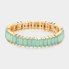 Baguette Stone Stretch Evening Bracelet