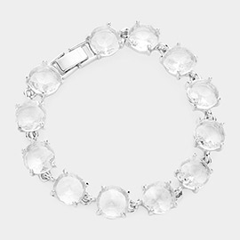 Round Stone Link Evening Bracelet