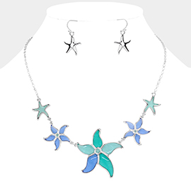 Lucite Starfish Link Necklace