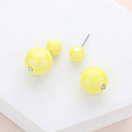 Hologram Ball Stud Double Sided Peekaboo Earrings