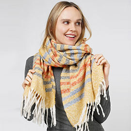 Striped Fringe Scarf