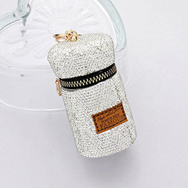 Bling Cylinder Lipstick Hard Case Bag / Keychain