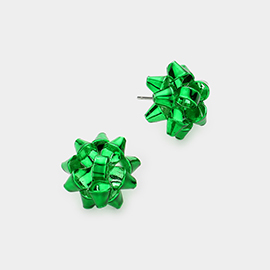 Christmas Gift Bow Stud Earrings