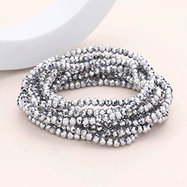 10PCS - Faceted Beaded Multi Layered Stretch Bracelets