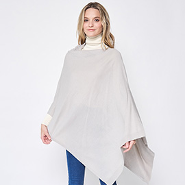 Solid Scarf Poncho