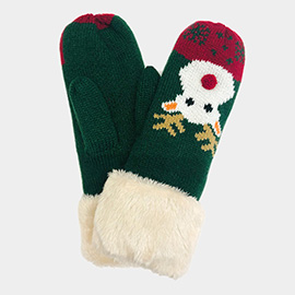 Rudolph Faux Fur Cuff Mitten Gloves