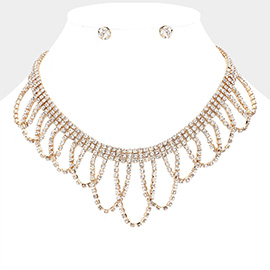 Draped Rhinestone Evening Necklace
