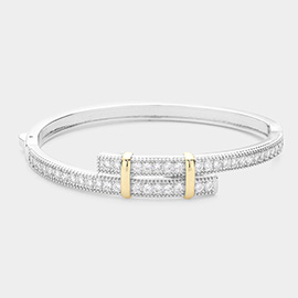 CZ Stone Paved Hinged Evening Bracelet