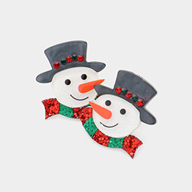 Christmas Snowman Resin Stud Earrings