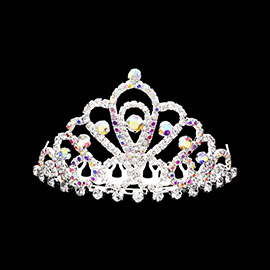 Round Stone Accented Princess Mini Tiara