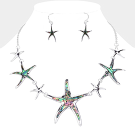 Abalone Starfish Station Necklace