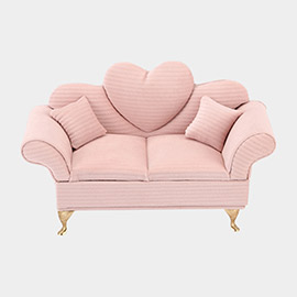 Faux Suede Heart Couch Shape Jewelry Box