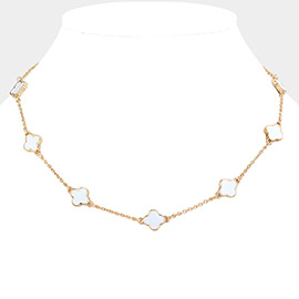 Quatrefoil Station Necklace