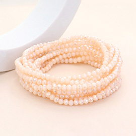 10PCS - Faceted Beaded Multi Layered Stretch Bracelets