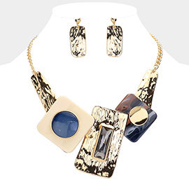 Acetate Abstract Object Statement Necklace