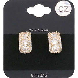 CZ Stone Paved Stud Earrings