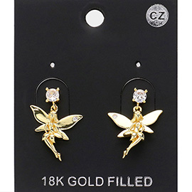 CZ Stone Pointed Fairy Dangle Earrings