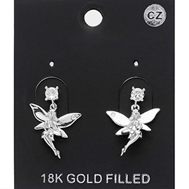 CZ Stone Pointed Fairy Dangle Earrings