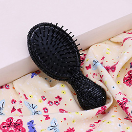 Bling Rhinestone Pave Mini Hair Brush