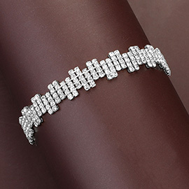 Rhinestone Paved Evening Bracelet