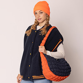 Game Day Quilted Puffer Shoulder / Crossbody Bag Cloud Bag