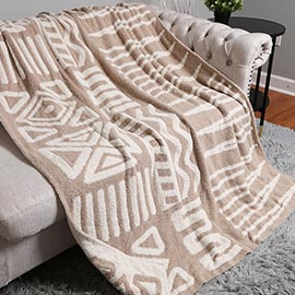 Aztec Patterned Reversible Throw Blanket