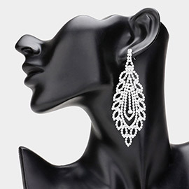 Rhinestone Paved Pageant Evening Earrings