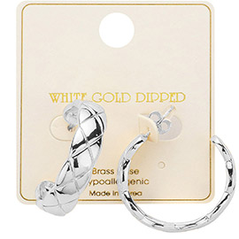 14K Gold Dipped Quilted Coco Hoop Earrings