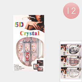12Pack - 5D Crystal Press On Nail Set
