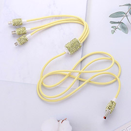 Bling Studded 3 in 1 Charging Cable