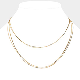 Thin Metal Chain Layered Necklace