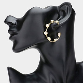 Quatrefoil Pointed Hoop Earrings