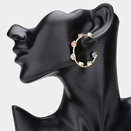 Quatrefoil Pointed Hoop Earrings