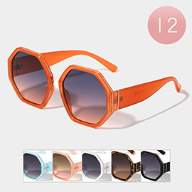 12PCS - Octagon Frame Wayfarer Sunglasses
