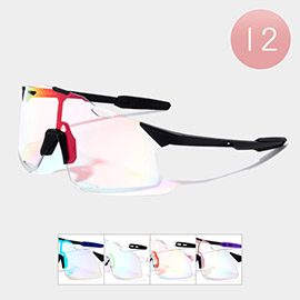 12PCS - Rimless Shield Sunglasses