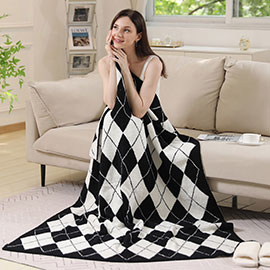 Argyle Reversible Throw Blanket