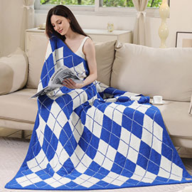 Argyle Reversible Throw Blanket