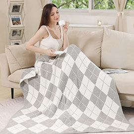 Argyle Reversible Throw Blanket