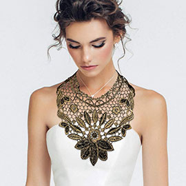 Flower Lace Embroidered Collar Necklace
