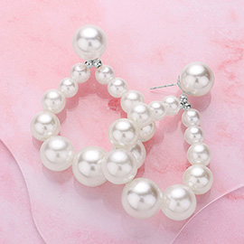 Pearl Beaded Teardrop Dangle Earrings