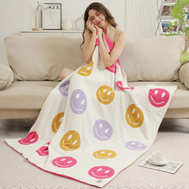 Multicolor Happy Fave Reversible Throw Blanket