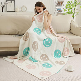 Multicolor Happy Fave Reversible Throw Blanket
