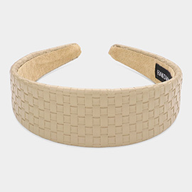 Faux Leather Embossed Woven Headband