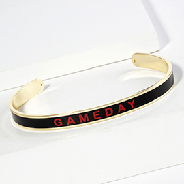 Gold Dipped GAMEDAY Message Enamel Cuff Bracelet