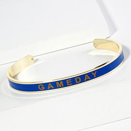 Gold Dipped GAMEDAY Message Enamel Cuff Bracelet