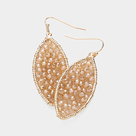 Faceted Beaded Marquise Dangle Earrings