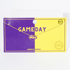 Gold Dipped Gameday Enamel Football Pendant Necklace