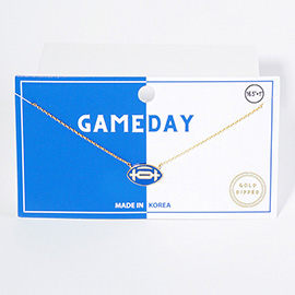 Gold Dipped Gameday Enamel Football Pendant Necklace