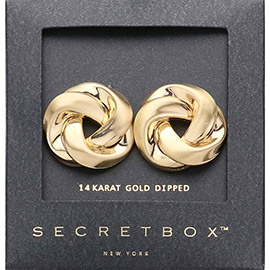 SECRET BOX_14K Gold Dipped Vintage Knot Earrings